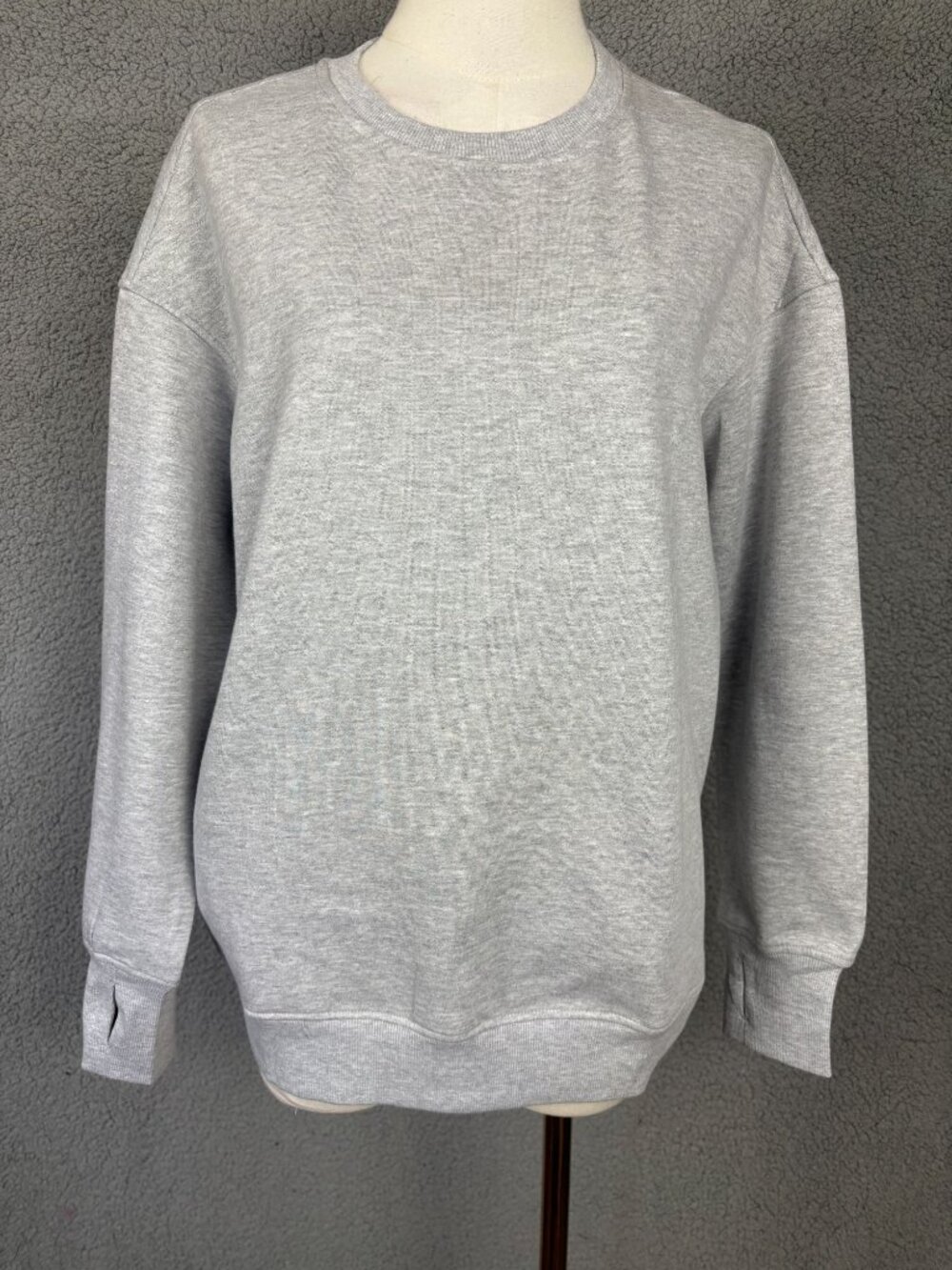 PINSPARK  Women's Oversized Sweatshirt Long Sleeve Pockets Gray Size Small NWTs.